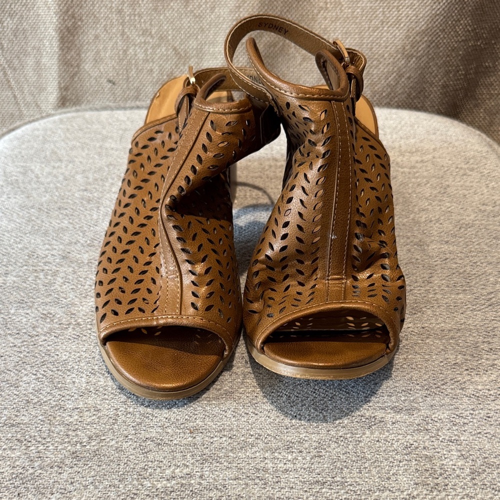 Hot Kiss Tan Cutout Sandals